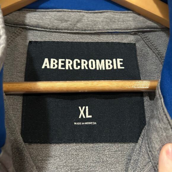 Abercrombie & Fitch Sweatshirt Men's Heather Gray 1/4-Zip Performance X-Large - Picture 7 of 10